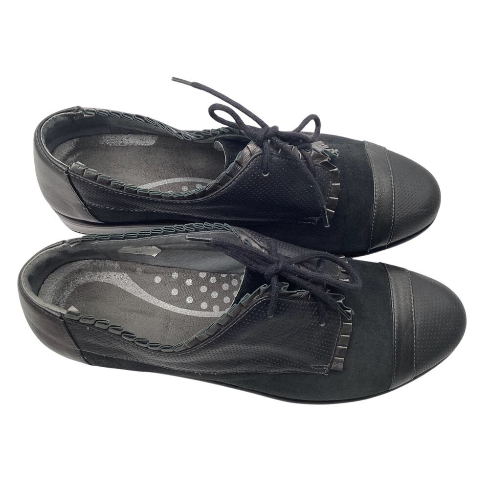 Naot Yama Ruffled Suede & Leather Comfort Oxfords - EU 39 / US 8-8.5 gray - Picture 4 of 6